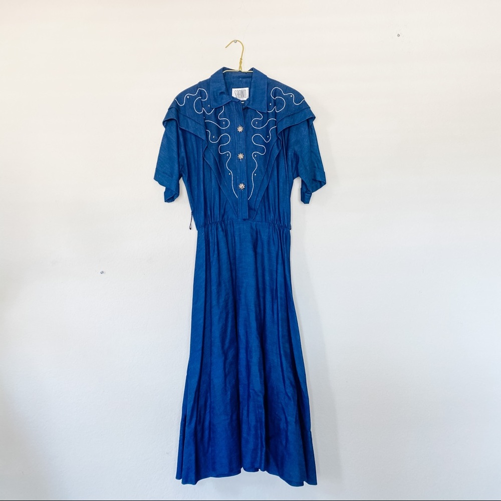 Vintage Denim Dress and Belt